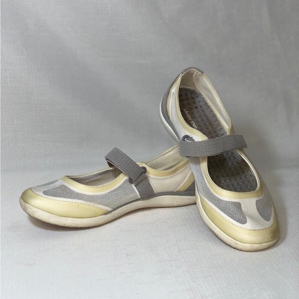 LAND'S END Shoes Womens 7 Mary Jane Flat Water Gray Comfort Lightweight Exercise